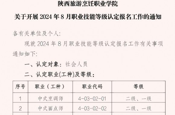关于开展2024年8月职业技能等级认定报名工作的通知 | 开云官方版网站登录入口